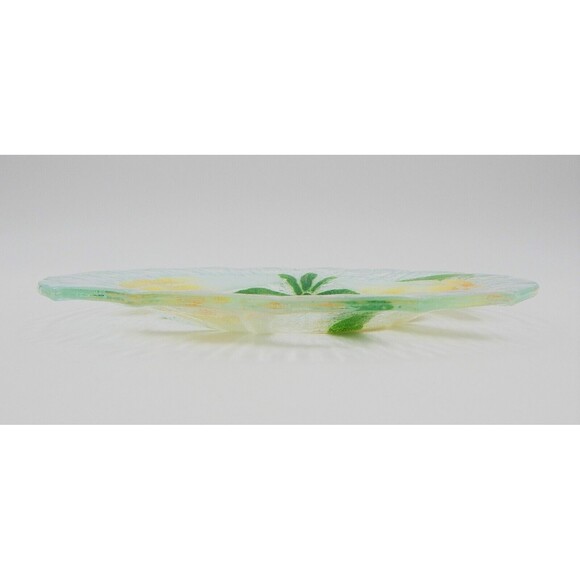 Sydenstricker Fused Glass Daffodil Salad Plate 8-3/4 Inch Yellow Green - Picture 4 of 7